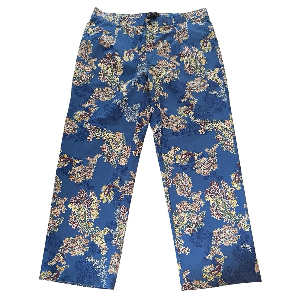 Houston White x Target Women's Size XL Chino Pants Paisley Blue Floral Cotton